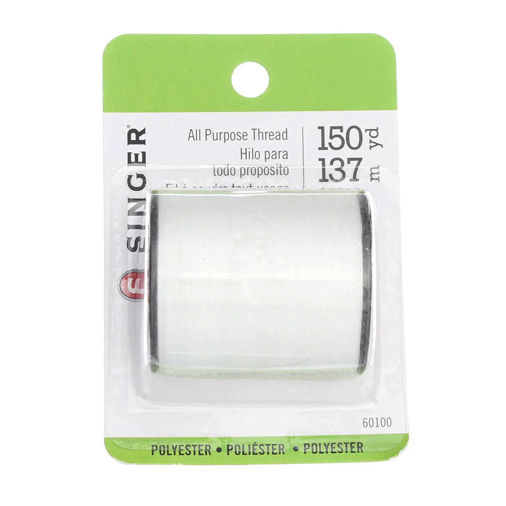 Singer All Purpose Polyester Thread, 150 Yd, White, 1 Ea